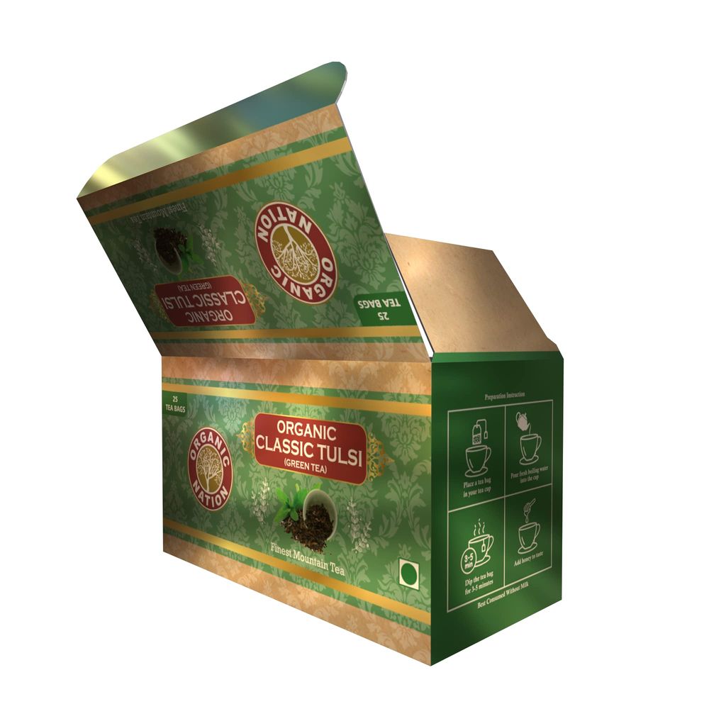 ORGANIC NATION Classic Tulsi Tea | Premium Single Estate Teas | Fresh and Pure, Natural Immunity Booster Crafted For Tea/Chai Lovers| Healthy Superfood view 2