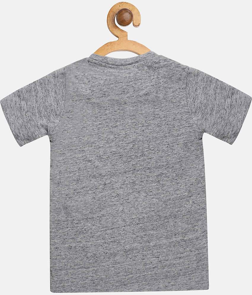 Lazy Shark Pack of 1 Boys Cotton Blend T-Shirt & Shorts Set ( Gray ) view 2