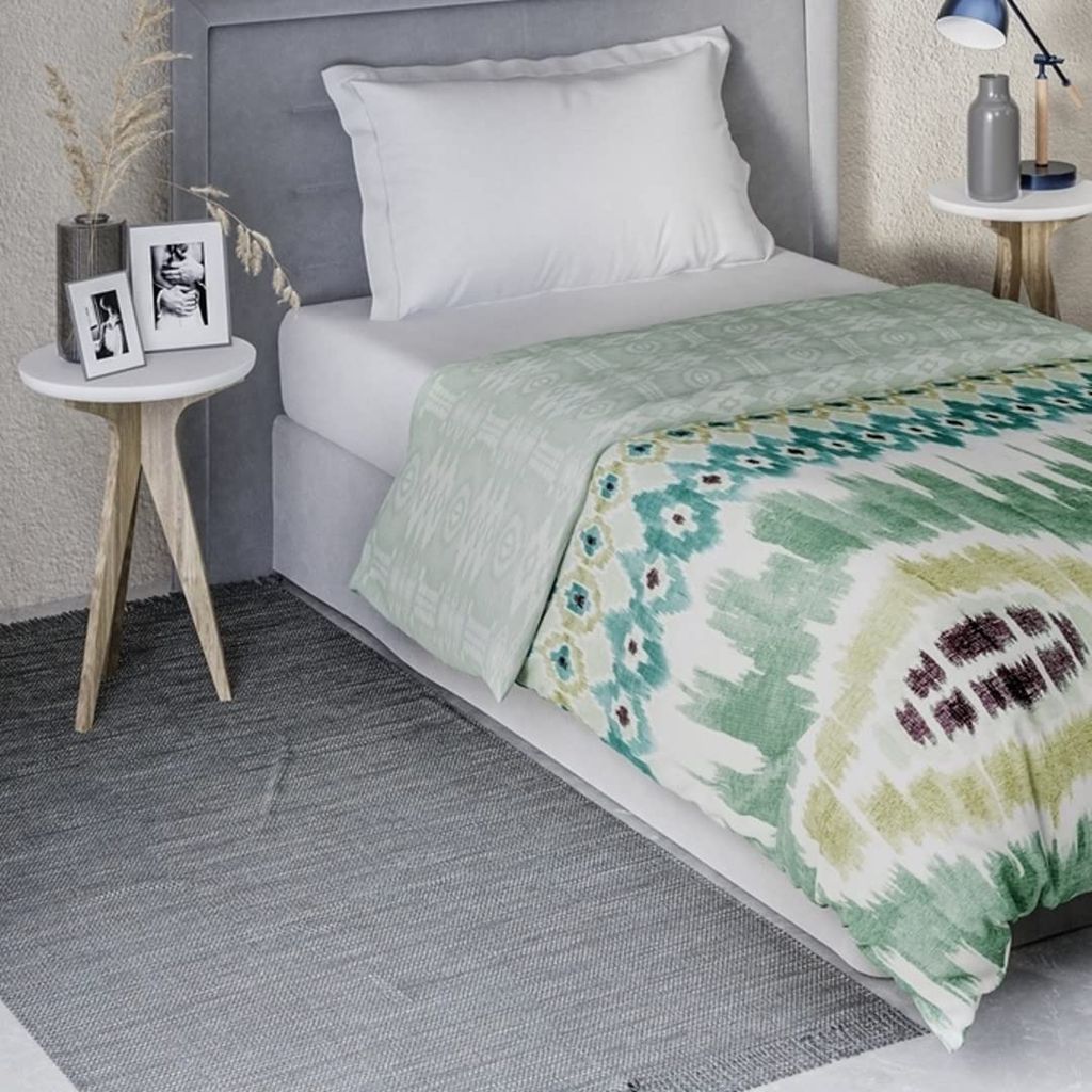 DDECOR - Cherish Collection 100% Cotton Ethnic Pattern 150TC Single Quilt|152 CM X 229 CM| - Turquoise view 2