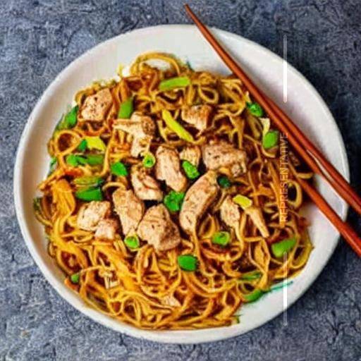 Chicken Burnt Garlic Chilly Roasted Noodles