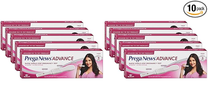 Mankind Prega News Advance HCG Home Pregnancy Test Midstream Urine Test Kit One Step Pregnancy Test Easy to Use Accurate Result in Just 3 Minutes x Pack of 1 (10)
