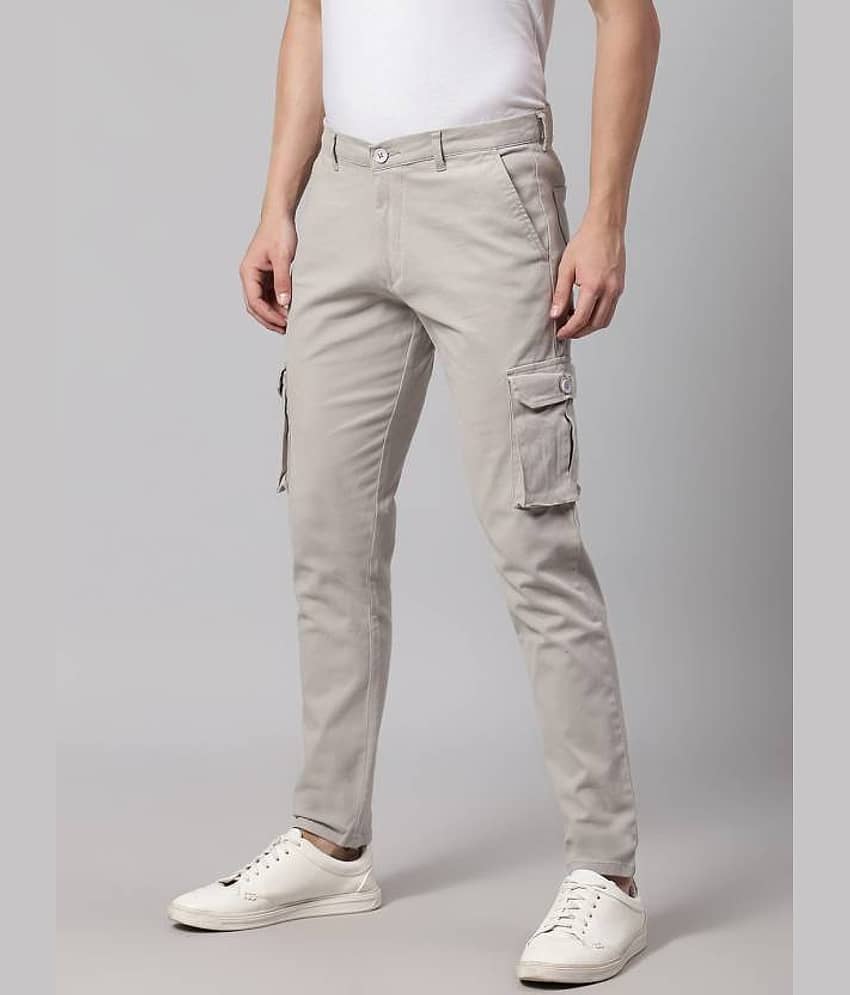 Dennis Lingo Light Grey Slim Cargos ( Pack of 1 ) view 2