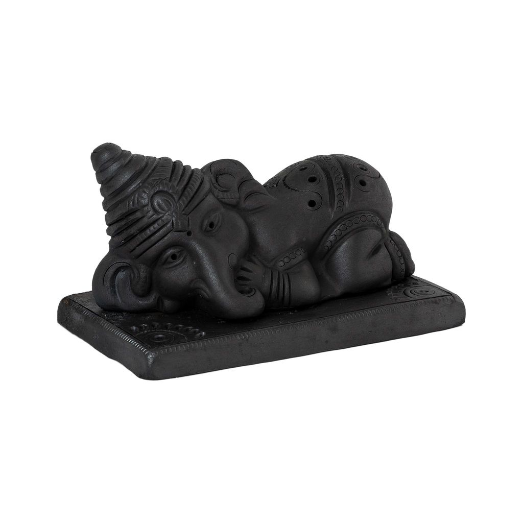 SOWPEACE Handcrafted Double Baked Terracotta Sleeping Ganesh “Exotically Designed Ganesha” showpiece, Premium Artisan Made Tabletop Home Decor for Living Room,for Gift view 2