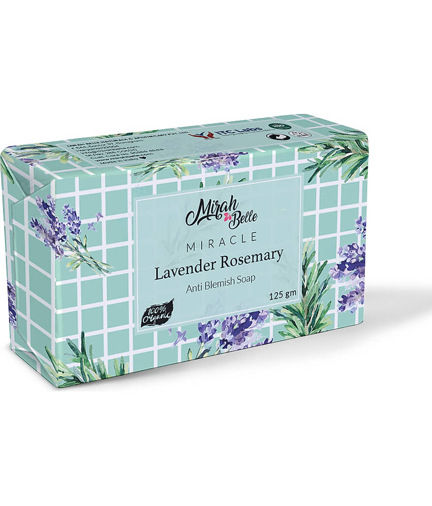 Mirah Belle - Organic Lavender Rosemary Anti - Blemish Soap 125gm - Best for Clogged Pores, Blackheads, Dark Spots & Scars- Handmade Soap view 2