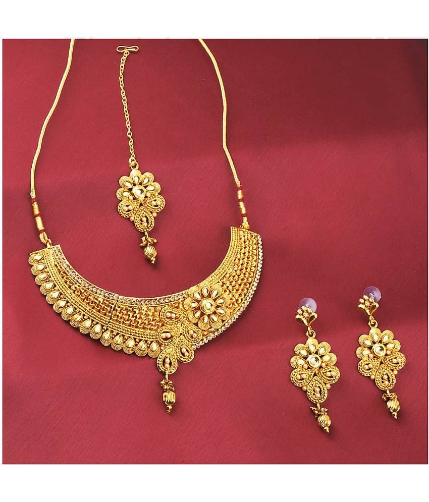 Silver Shine Alloy Golden Contemporary/Fashion Necklaces Set Contemporary view 2
