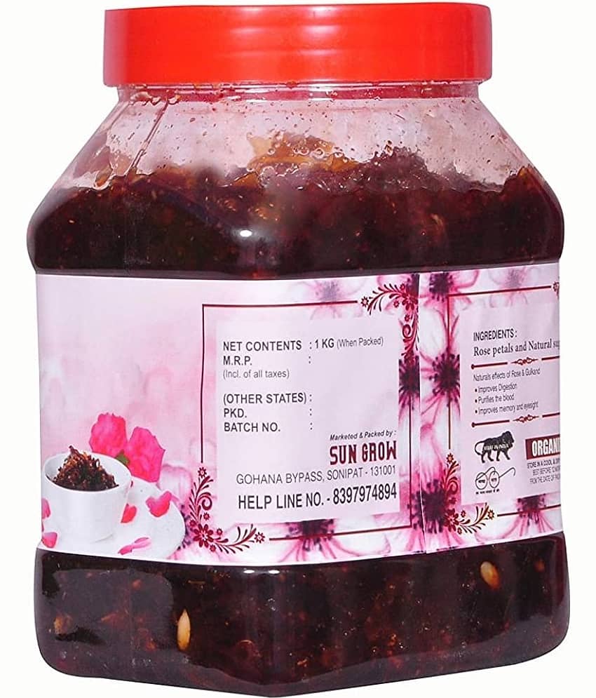 Sun Grow Home Made MotherMade Natural Gulkand| Gives Relief from Acidity, Purifies Blood, Improves Digestion Pickle 1 kg view 2