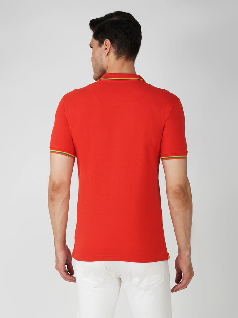 Men’s Tipping Polo T-shirt Red view 2
