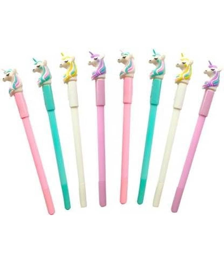 JELLIFY U_n_i_c_o_r_n Ballpoint Light Pen Blue Ink Birthday Gift Stationery Set Pack of 12, Multicolor view 2