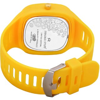 Yellow Dial Analog Silicon Strap Addi Stylish Designer Analog Watch - For Boys view 2