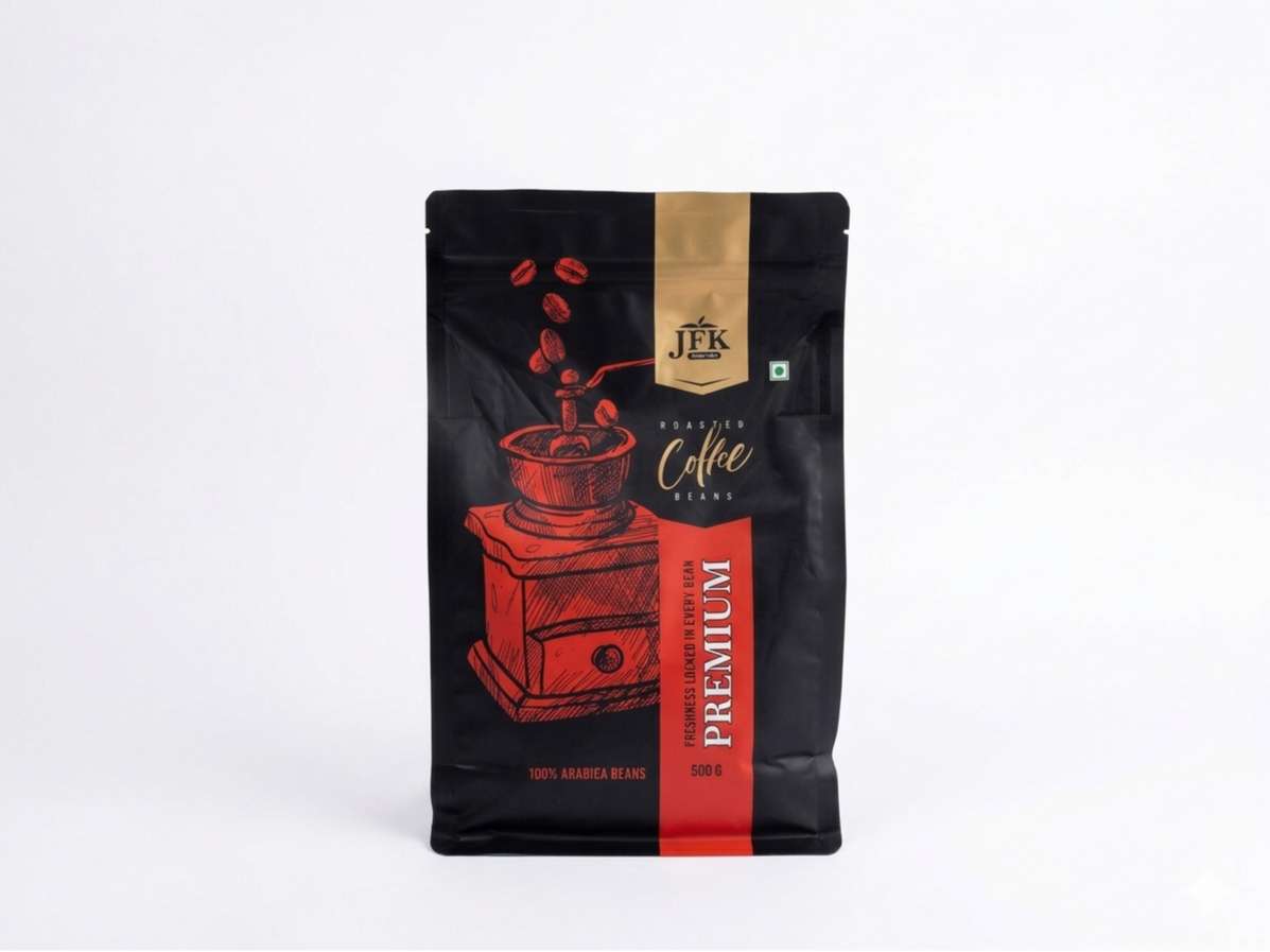 JFK Premium Roasted Coffee Beans- 100% Arabica, 500g