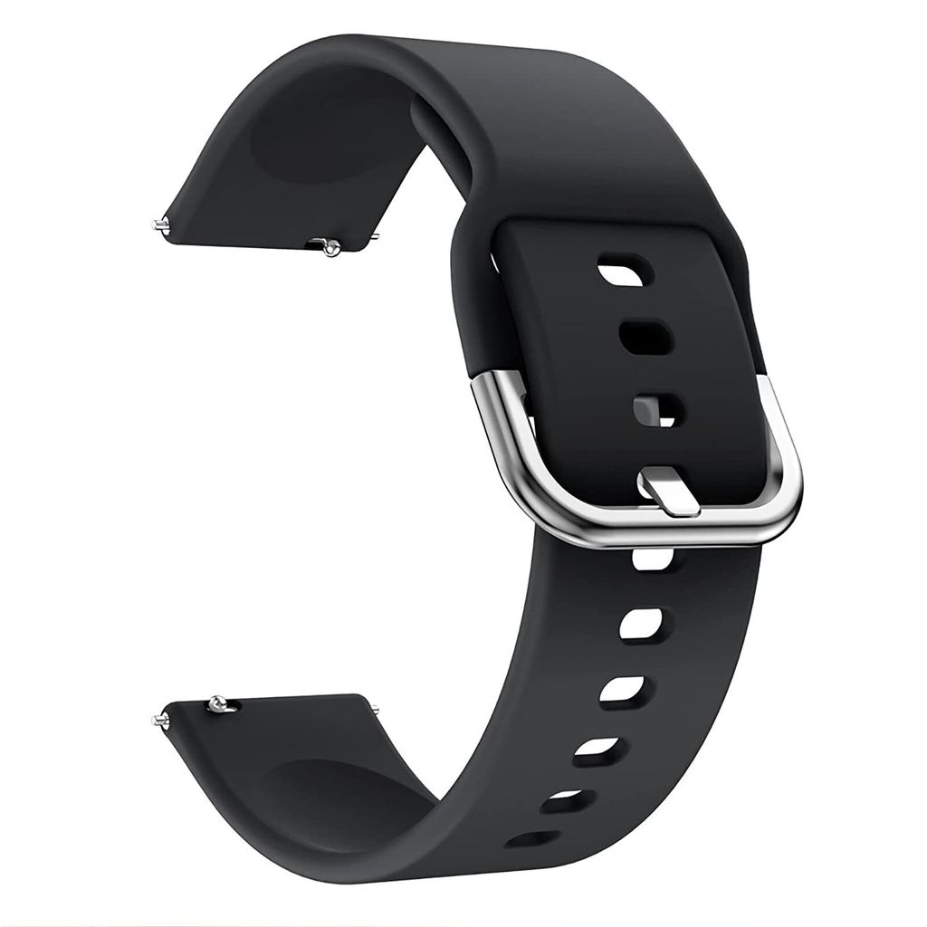 Exelent 19mm Smart Watch Strap Belt with Compatible with Noise Colorfit Pro 2, Boat Storm Smart Watch & Watches with 19mm Lugs (Sillicone Black)