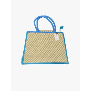 Blue Premium Jute Handcrafted Multipurpose Bag For Women view 2