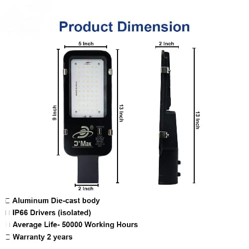 50 Watt White LED Chip Street Light view 2