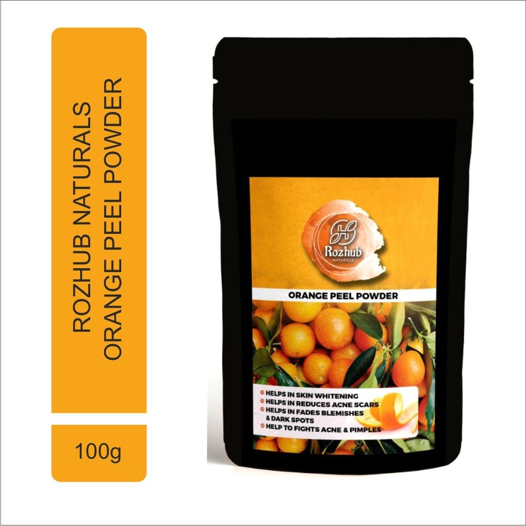 Rozhub Naturals Orange Peel Face Mask Powder for Acne Prone & Oily Skin - 100g view 2