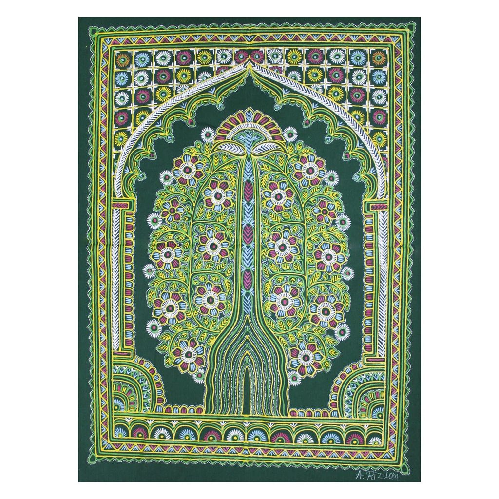 Garvi Gurjari (A Gujarat Govt Enterprise Handmade Rogan Painting - Green(GGCHRP12) view 2