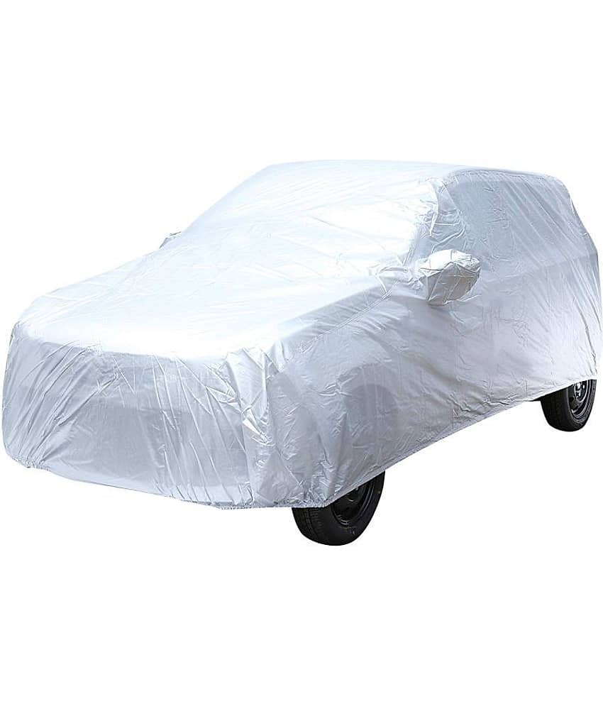 Autoretail Silver Color Dust Proof Car Body Polyster Cover With Mirror Pocket Polyster For Toyota Innova view 2