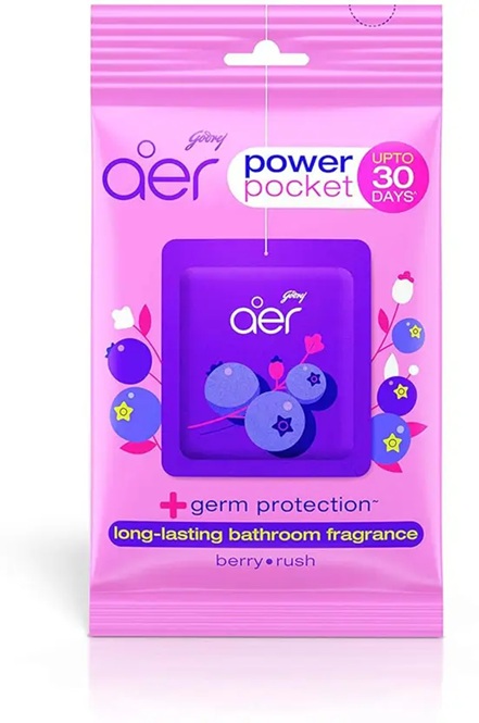 Godrej Aer Power Pocket Bathroom Fragrance - Berry Rush 10g (Pack of 6) view 2