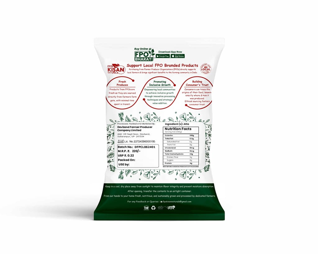 FPO Kisan Naturals Atta - Everyday Food Essentials, Pure & Natural Goodness view 2