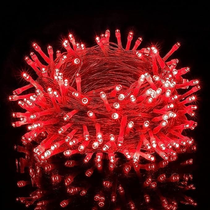 DAYBETTER� 15 Meter 30 LED Decorative Pixel Led String/Rice Light | 36 Feet Single Colour Diwali Still Led Ladi String Light for Home Decor, Christmas, Diwali and Festive Decoration (Red) DA-36 view 2