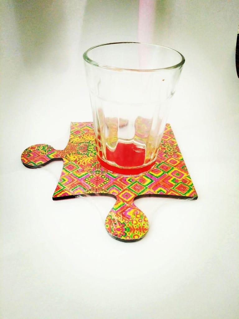 PHULKARI PUZZLE SHAPE COASTER view 2