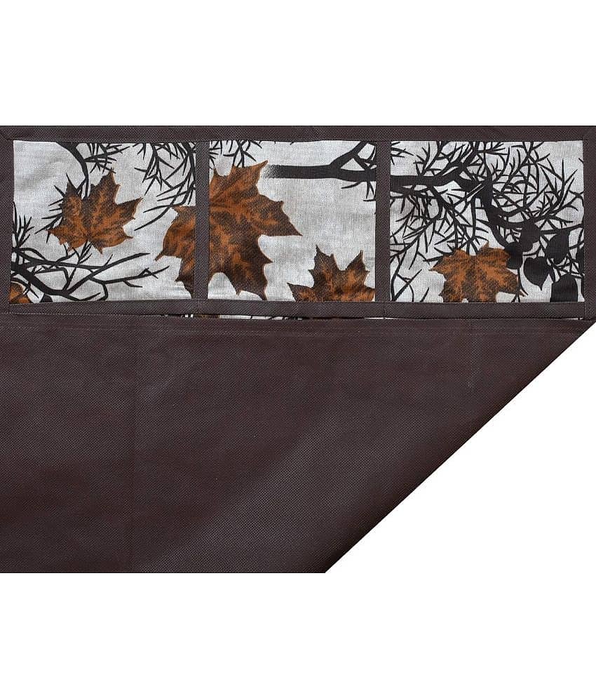 SHUBH Polyester Floral Fridge Mat & Cover ( 99 58 ) Pack of 4 - Brown view 2