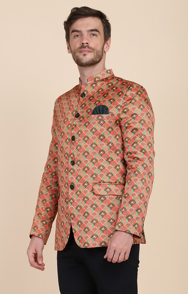 Tahvo Men Printed Bandgala Blazers view 2