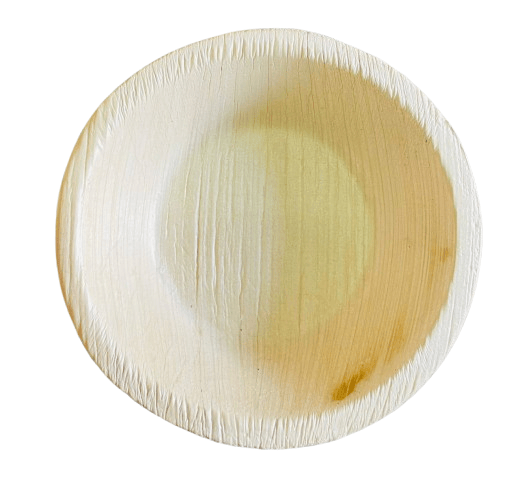 4 Inch Round Areca Leaf Plates - 100% Natural and Biodegradable Disposable Plates-100 Pieces in Pack