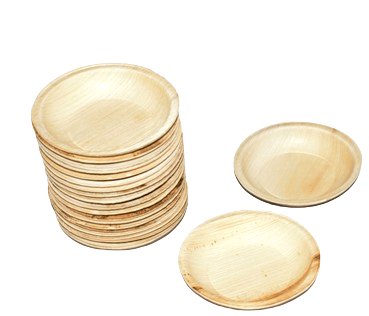 4 Inch Round Areca Leaf Plates - 100% Natural and Biodegradable Disposable Plates-100 Pieces in Pack view 2
