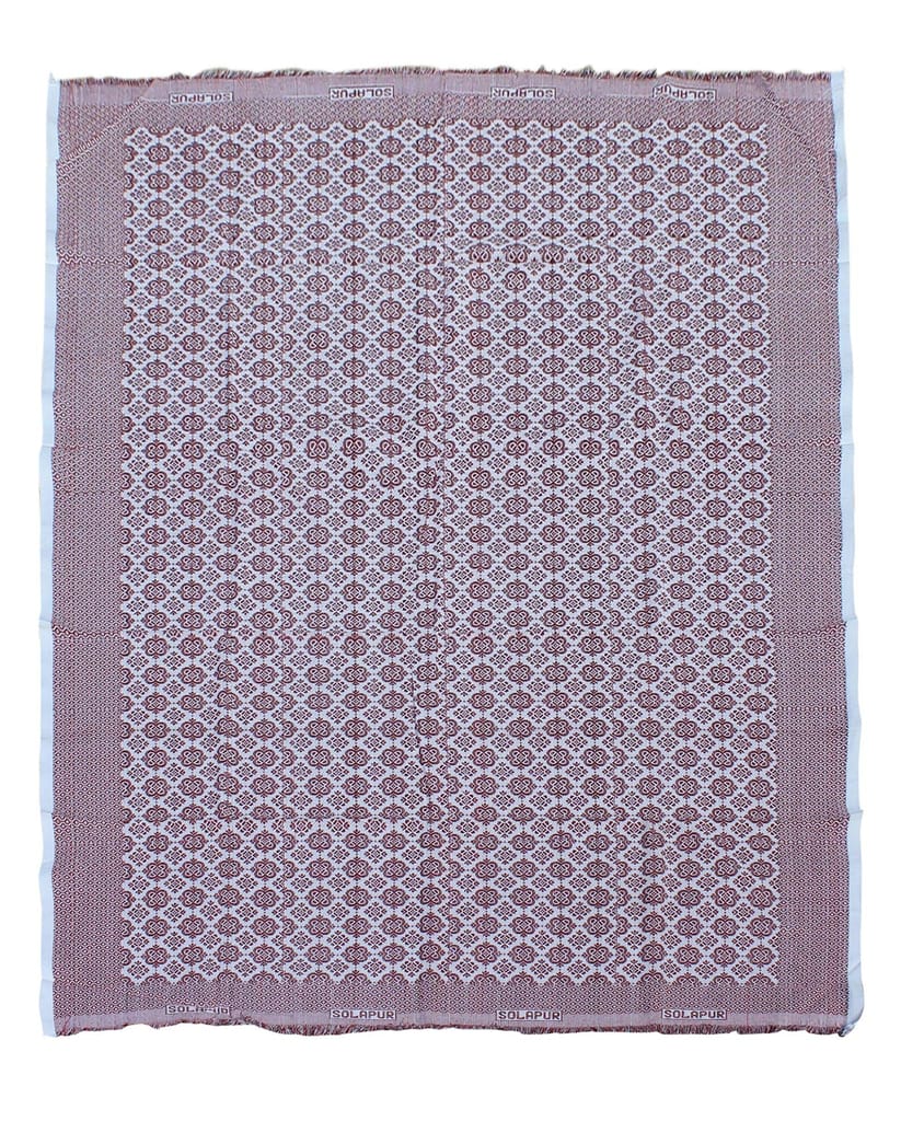 Mandhania Delux Quality Solapur Chaddar 100% Cotton Dailyuse Single Bed Blanket Pack of 2 Purple & Maroon view 2