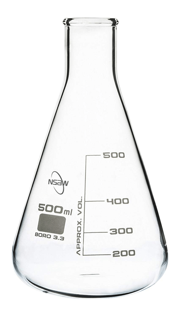 NSAW 500ml Borosilicate Glass Erlenmeyer Flask with Graduations, Boro 3.3 view 2
