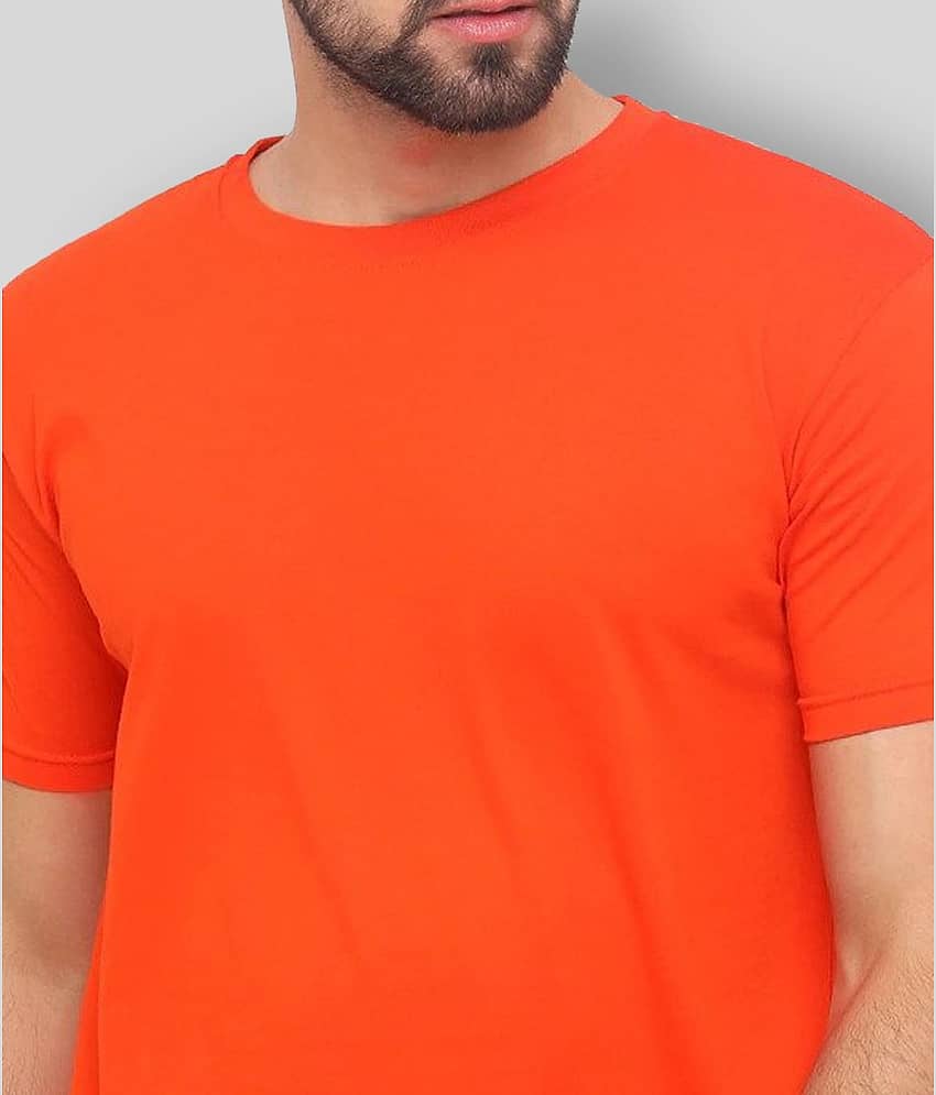 SKYRISE Pack of 1 Cotton Slim Fit Men's T-Shirt ( Orange ) view 2