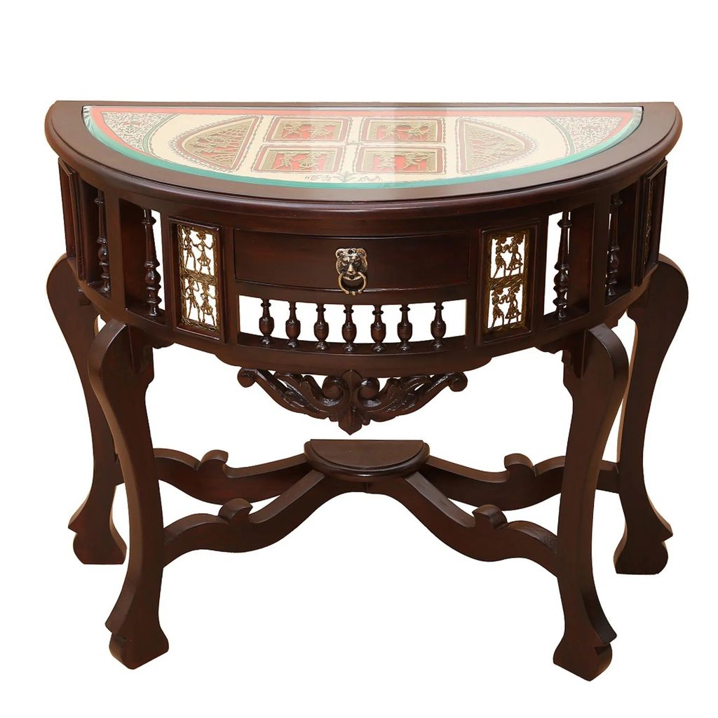 OONA CONSOLE TABLE AWADH-11AB TEAKWOOD WALNUT FINISH AAC290627AB view 2