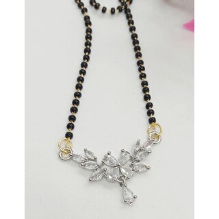 Premium Quality AAA CZ Stones Round Shape Mangalsutra Chain Set view 2