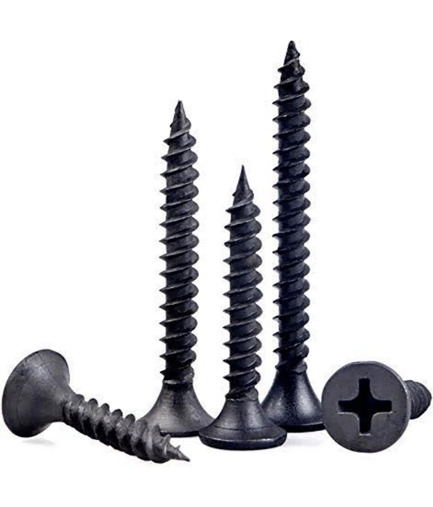ADISON black gypsum head screws 3.5*25mm mild steel heavy duty sharp end screws pack of 100 pcs and get 25 pcs free