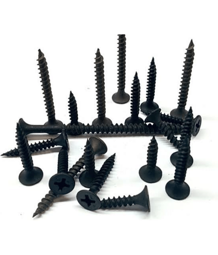 ADISON black gypsum head screws 3.5*25mm mild steel heavy duty sharp end screws pack of 100 pcs and get 25 pcs free view 2