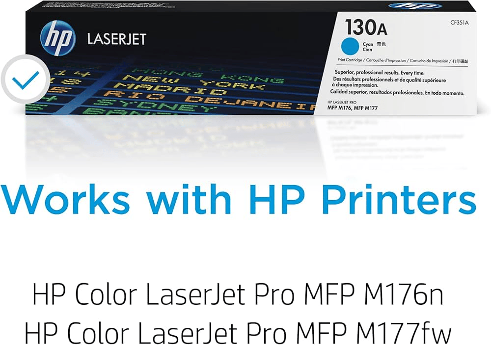 HP 130A Black Original LaserJet Toner Cartridge (CF350A) for HP LaserJet Pro MFP M176n, M177fw Printers view 2