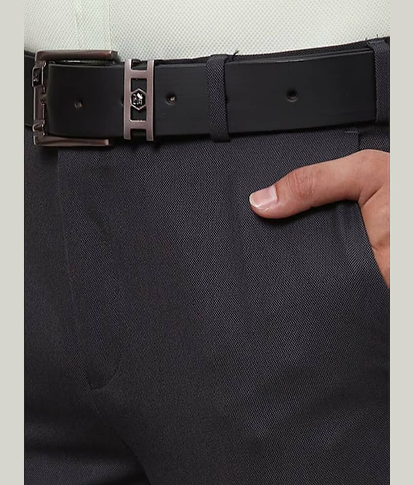 VILLAIN Slim Flat Men's Formal Trouser - Dark Grey ( Pack of 1 ) view 2
