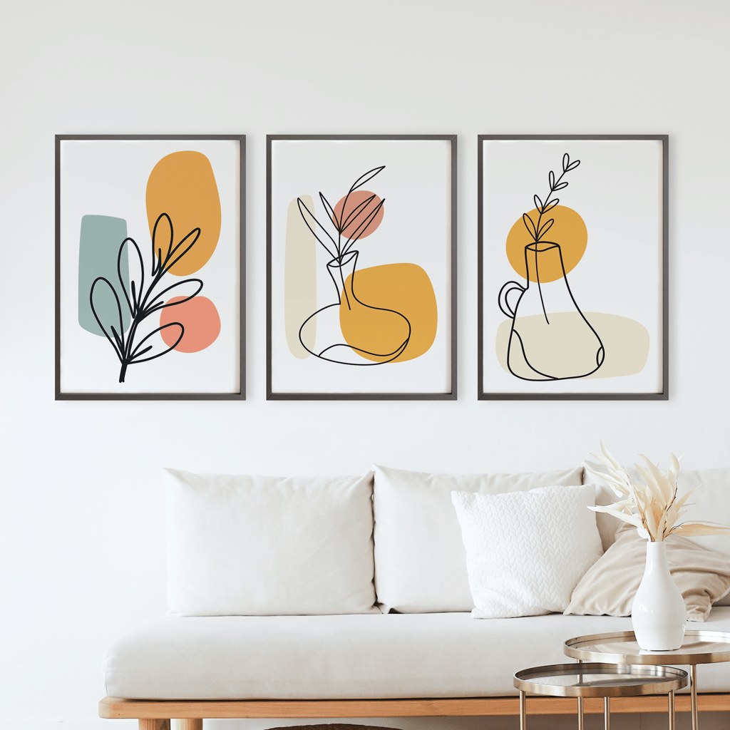 Rustic Charm Set of 3 Boho Wall Art for Living room, Bedroom, Office and Hotel | Minimal Boho|13 x 18 inches (A3)|Black view 2