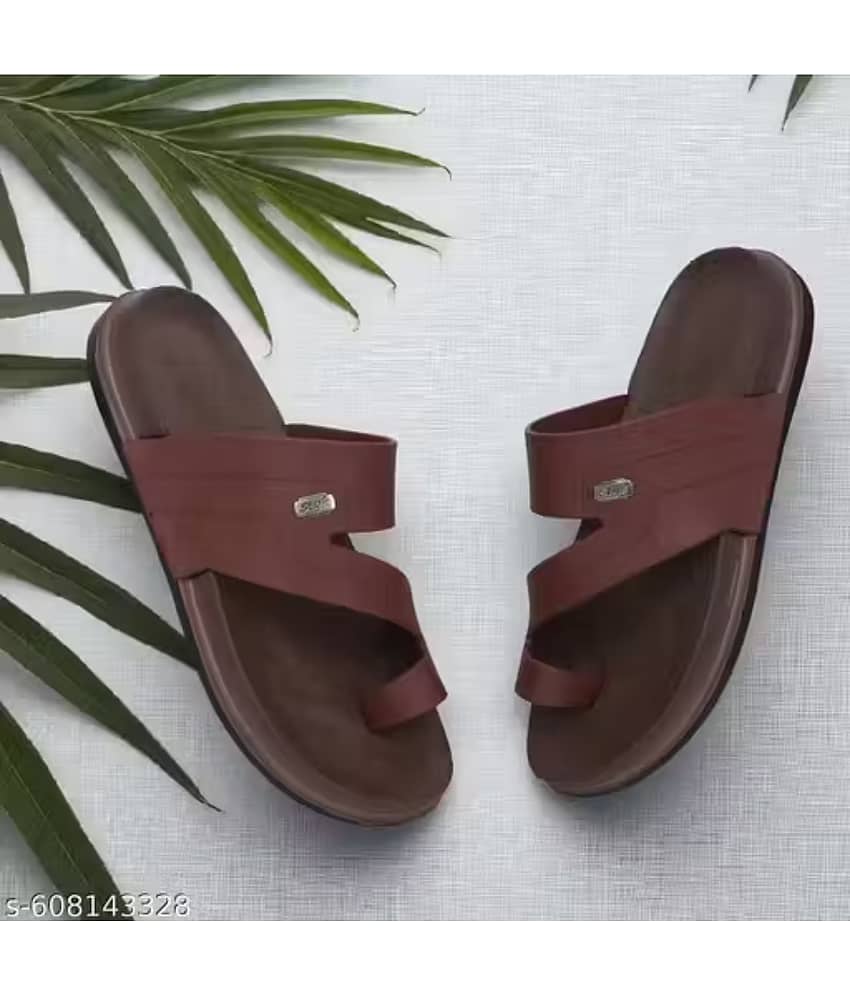 Richale Brown Men's Thong Flip Flop view 2