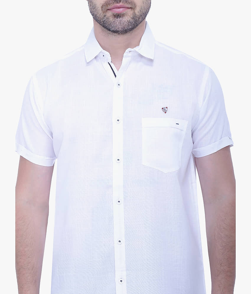 Kuons Avenue - Cream Linen Slim Fit Men's Casual Shirt ( Pack of 1 ) view 2