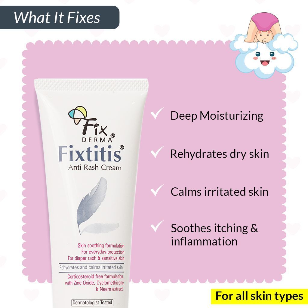 Fixderma Fixtitis Anti Rash Cream for Rashes, Diaper Rash, Heat Rash view 2