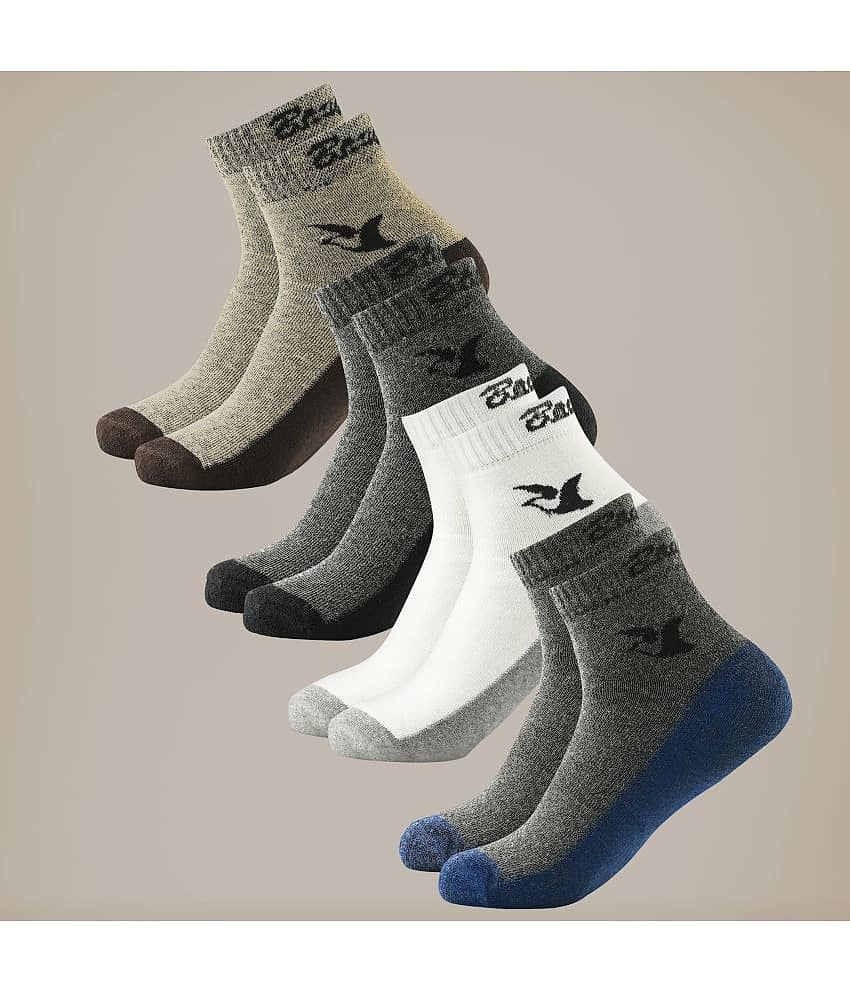 Brucella Blended Men's Self Design Multicolor Ankle Length Socks ( Pack of 4 )