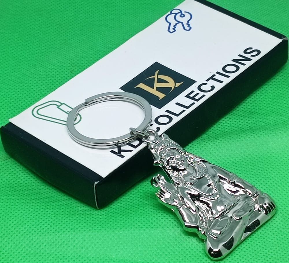 KD COLLECTIONS Lord Shankar Bholenath Mahadev Mahakaal Adiyogi Shiv Keychain & Om Keychain Combo – White Silver - Pack of 2 Keychains view 2