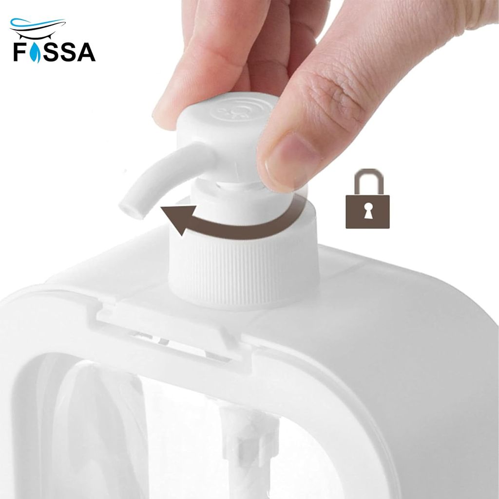 Jumbo ABS Liquid Soap Dispenser 300ml Wall Mounted White view 2