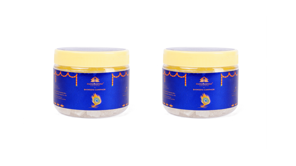 Manokamna Divine Bhimseni Camphor – Traditional Remedy with Spiritual Essence | Ayurvedic Grade & Organic | Strong Aroma for Healing & Puja