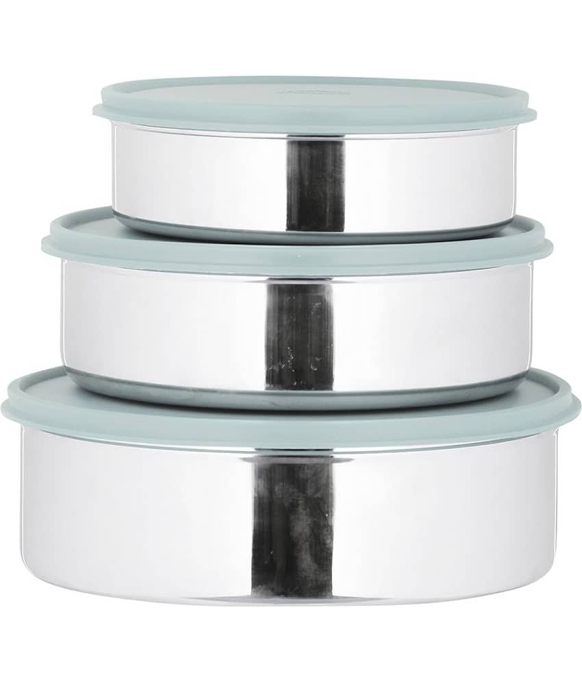 Generic Stainless Steel Multi-Purpose Round Food Container 1900ml,1250ml, 750ml, Grey (3U) view 2