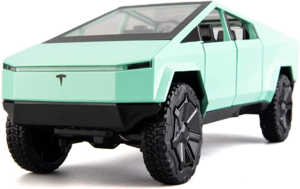 KTRS ENTERPRISE 1:24 Scale Cybertruck Model Toy Pull Back Pick-Up Truck With Sound&Light, Alloy Diecast Truck Toys For Kids Gift Or Tesla Vehicles Model Collection Enthusiasts view 2
