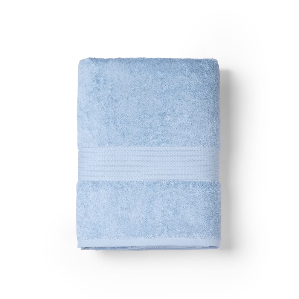 Feather & Spun Organic Cotton Bath Towel | Lavender Fragrance | GOTS Certified | Anti Microbial | Fade Resistant | Double Needle Stitch | 650 GSM | 76 cms x 137 cms view 2