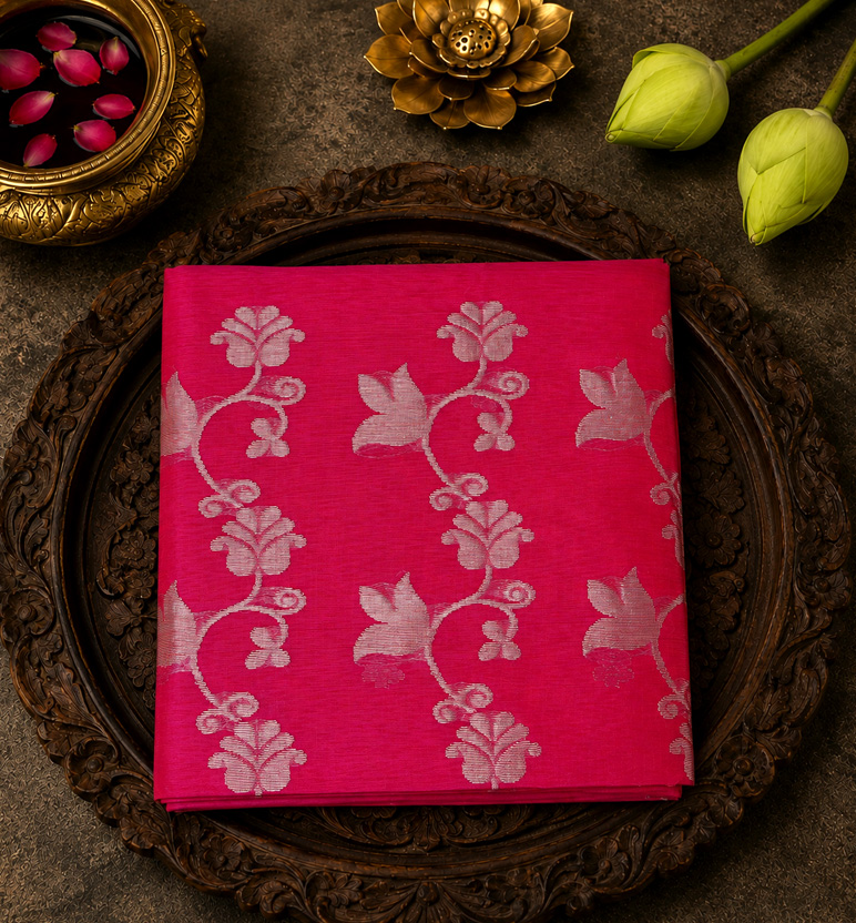 Handloom Chanderi Katan Silk Saree