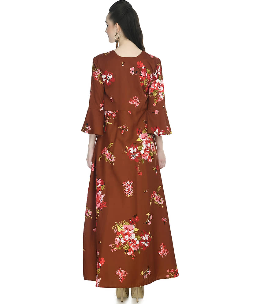 Rudrakriti Women Crepe A-line Dress ( Pink ) view 2